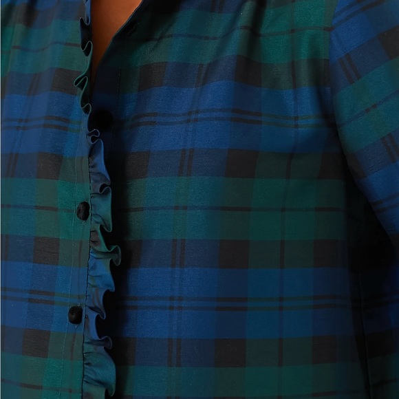 Tuckernuck blackwatch plaid pleated dropwaste dress NEW - Picture 3 of 12